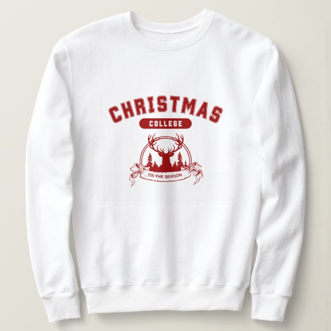 Navidades College Sweater - tipografía roja (Anverso del diseño)