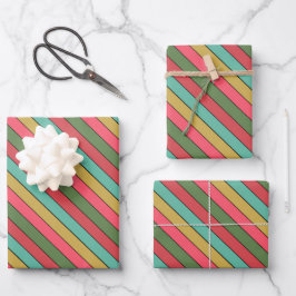 Navidades Color Verde Oro Rojo Sobre Papel Acuátic