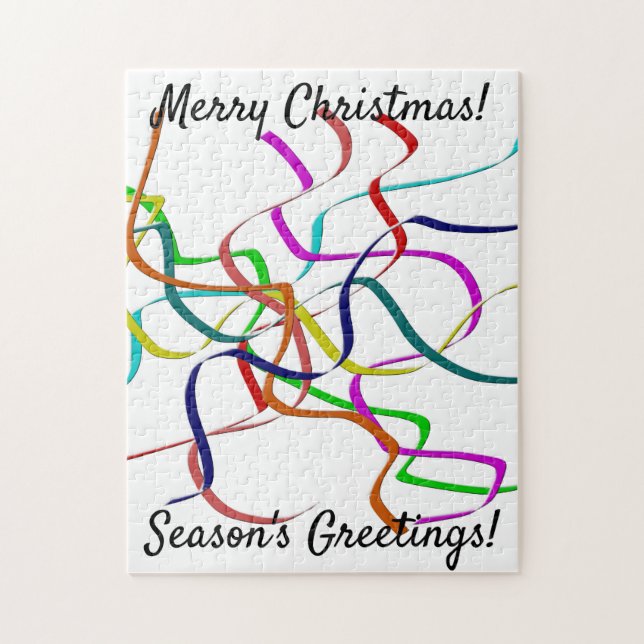 Navidades Colorful Streamers Rompecabezas (Vertical)