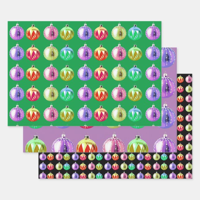 Navidades coloridos Papel de envolver arte retro (Set)