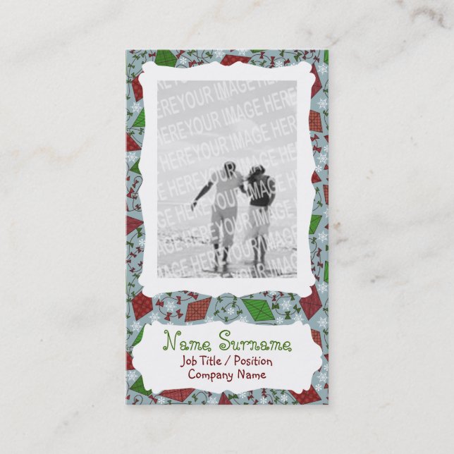 Navidades Cometas, plantilla de tarjeta de visita  (Anverso)