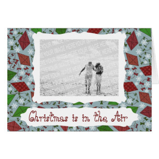 Navidades Cometas, tarjeta de felicitación con fot