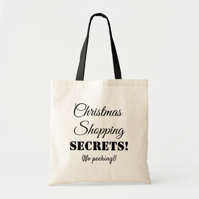 Navidades comprando bolso de tote blanco y negro (Frente)