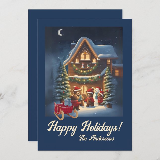 Navidades con 1, Felices Fiestas, tarjeta de Navid (Anverso / Reverso)