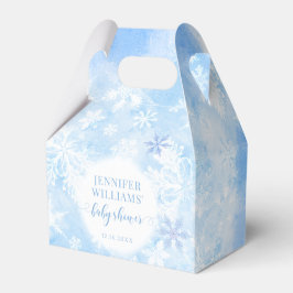 Navidades con copos de nieve azules, cajas de favo