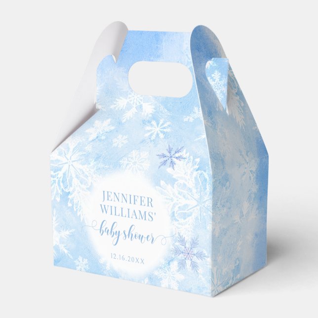 Navidades con copos de nieve azules, cajas de favo (Front Side)