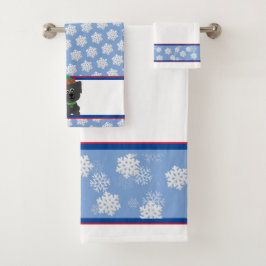 Navidades con copos de nieve blancos y azul