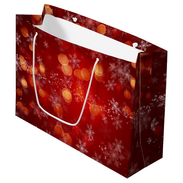 Navidades con copos de nieve Bolsa de regalo grand (Angulo Anverso)