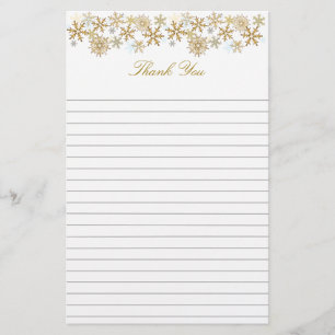Navidades con copos de nieve de oro gracias papel