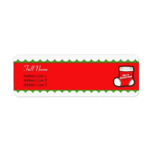 Navidades con etiqueta de borde rojo y verde