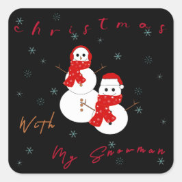 Navidades con mi hombre de nieve | Pegatina de Nav