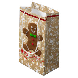 Navidades con pan de jengibre en la bolsa de papel