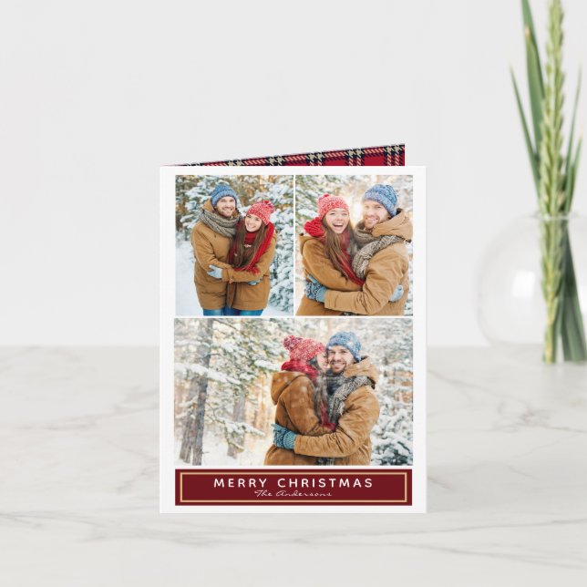 Navidades con tarjeta de festividad fotográfica mú (Anverso)