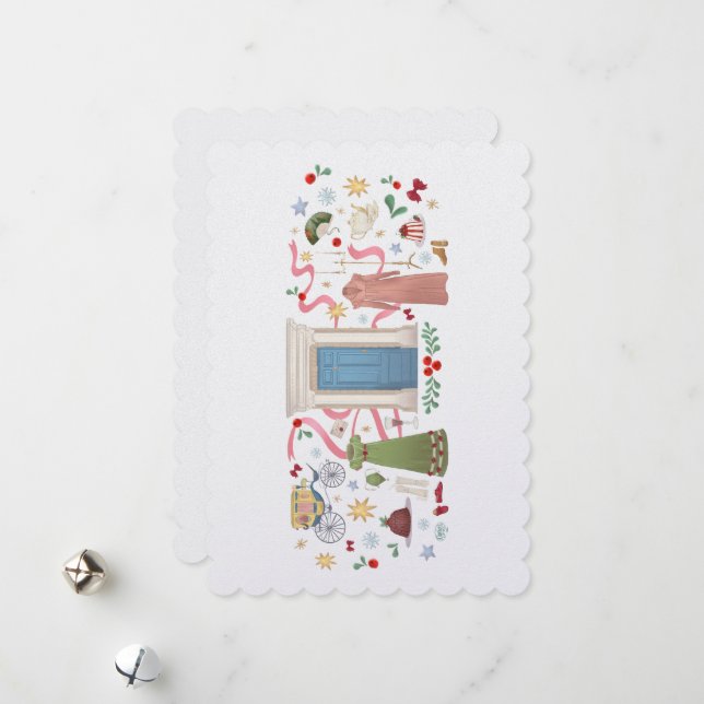 Navidades con tarjeta de vacaciones plana al azar (Anverso/Reverso In Situ)