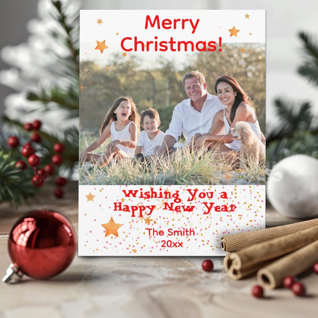 Navidades confietti tarjeta postal con foto de col (Subido por el creador)
