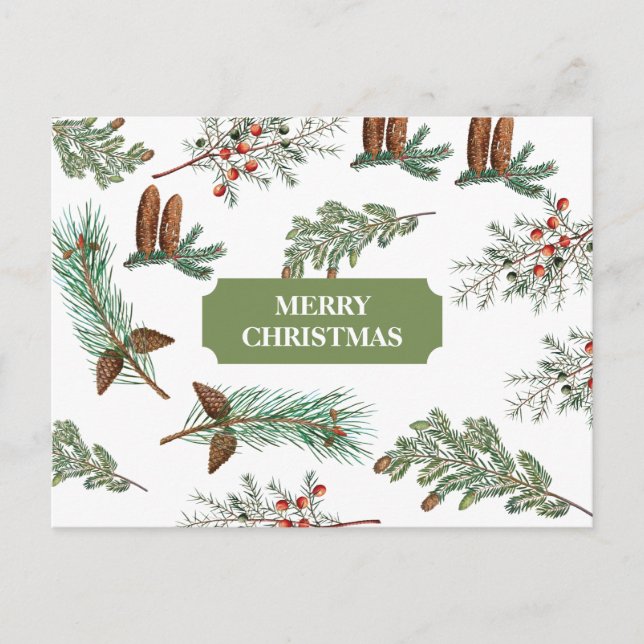 Navidades Coníferas Rústicas Pine Merry Navidad (Anverso)