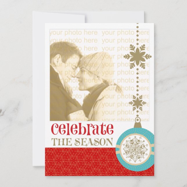 Navidades contemporáneos 5 x 7 tarjetas de fotos (Anverso)