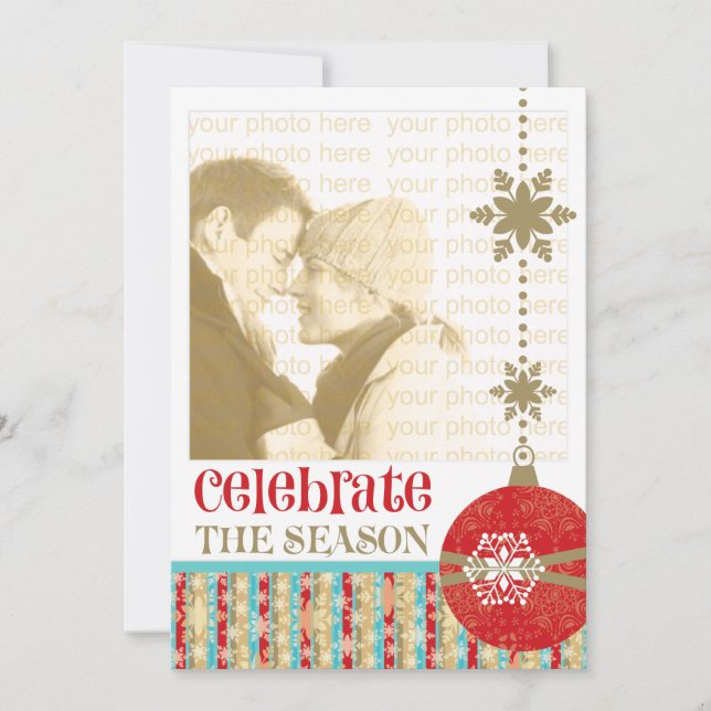 Navidades contemporáneos 5 x 7 tarjetas de fotos (Anverso)