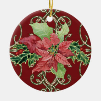 Navidades contemporáneos Ornamento de Poinsettia