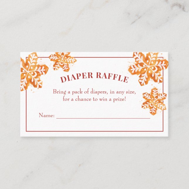Navidades Cookie Baby Shower Diaper Raffle Ticket (Anverso)