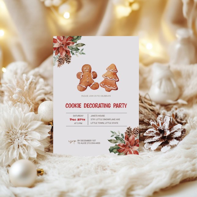 Navidades Cookie Decorando Invitación de fiesta (Subido por el creador)