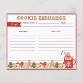 Navidades Cookie Exchange | Tarjeta de receta