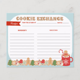 Navidades Cookie Exchange | Tarjeta de receta