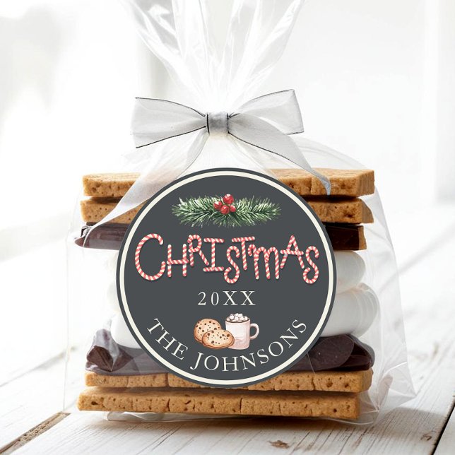 Navidades Cookie Pegatina favorito del cacao calie (Christmas Party Favor Sticker)