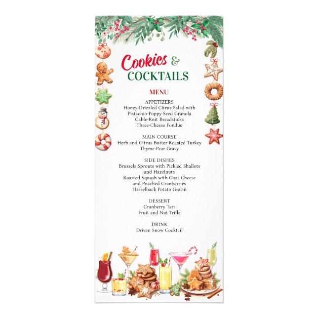 Navidades Cookies y Cocktails Menú de fiestas navi (Frente)