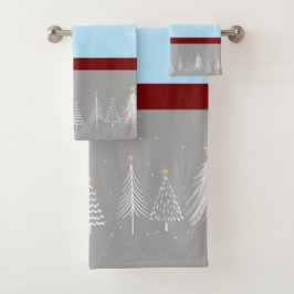 Navidades Copos de nieve Gris Rojo Azul