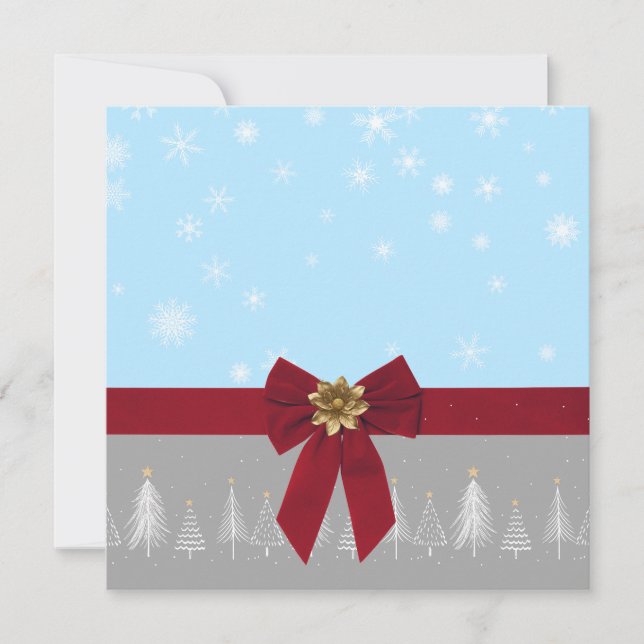 Navidades Copos de nieve Gris Rojo Azul (Anverso)