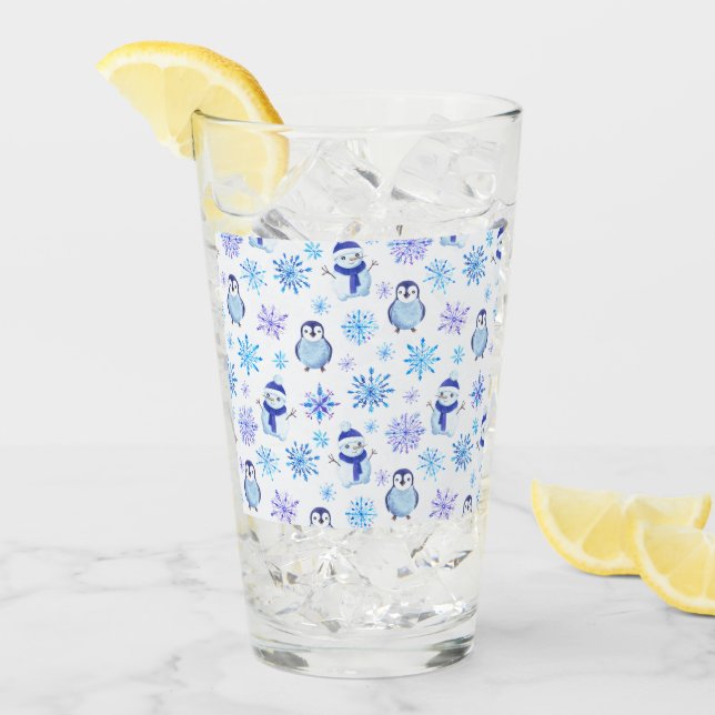 Navidades Copos de nieve, hombres de nieve y pingü (Anverso (hielo))