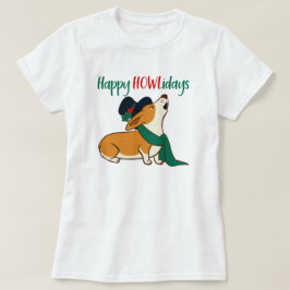 Navidades Corgi Cantando Camiseta