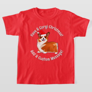 Navidades Corgi Dog Con Camiseta Santa Hat