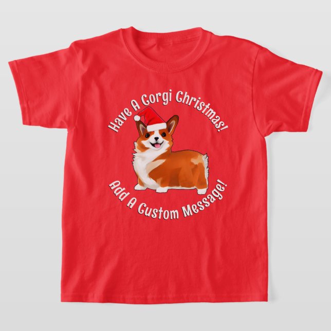 Navidades Corgi Dog Con Camiseta Santa Hat (Distribución)