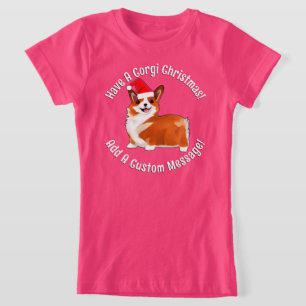 Navidades Corgi Dog Con Camiseta Santa Hat