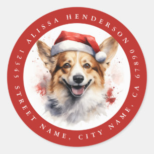 Navidades Corgi Pegatinas Redondos
