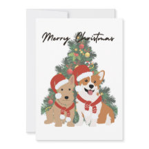 Navidades Corgi y Terrier - Tarjeta de vacaciones