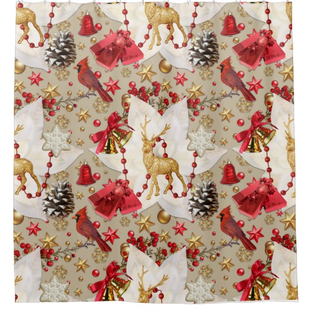Navidades cortina de ducha esparcido (Anverso)