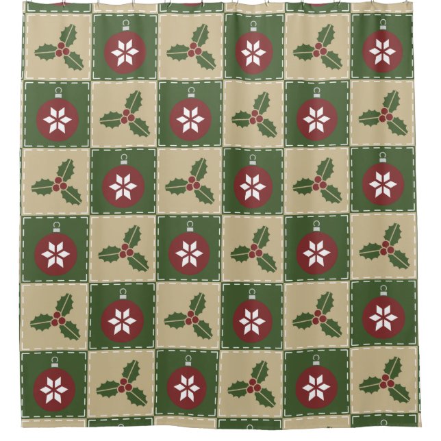 Navidades Cortina de Ducha Quilt (Anverso)