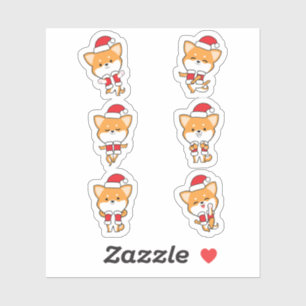 Navidades cortos Corgi Dog Pegatina