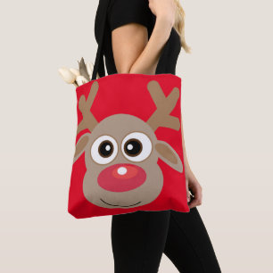 Navidades cortos Personalizado reno bolsa roja de