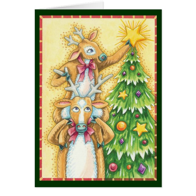 Navidades cortos renos con estrella de árbol de Na (Frente)