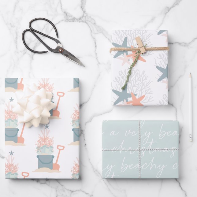 Navidades costeros de la costa envolviendo hojas d (Anverso)