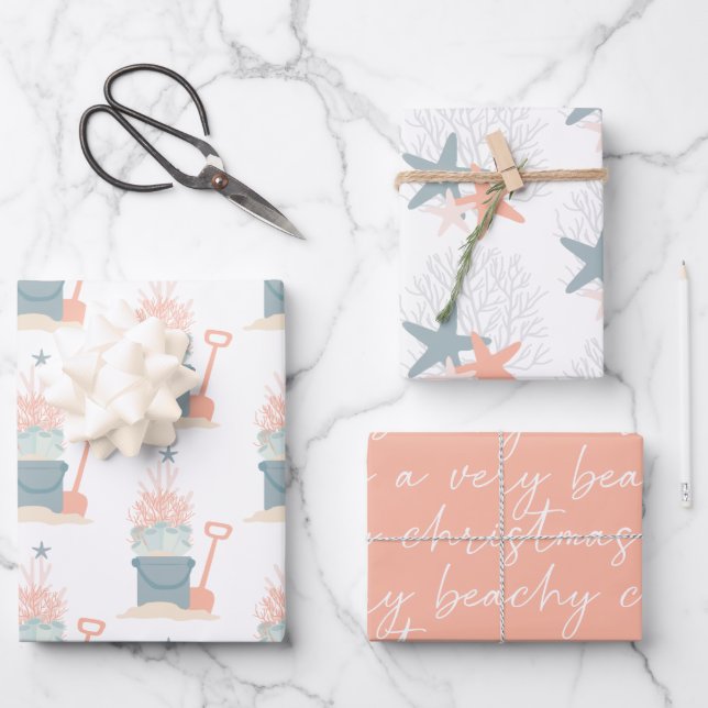 Navidades costeros de la costa envolviendo hojas d (Anverso)