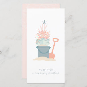 Navidades costeros de la playa Tarjeta de vacacion