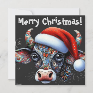 Navidades Cow Bull con tarjeta de Navidades de San