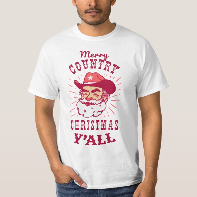 Navidades Cowboy Santa Claus | Camiseta de valor (Anverso)