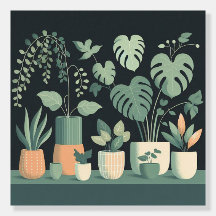 Navidades Cream Green Potted Plants
