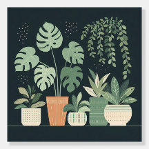 Navidades Cream Green Potted Plants